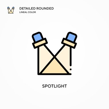 Spotlight vektör simgesi. Modern vektör illüstrasyon kavramları. Düzenlemesi ve kişiselleştirmesi kolay.