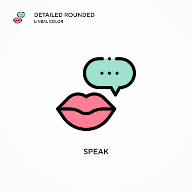 Vektör simgesini konuş. Modern vektör illüstrasyon kavramları. Düzenlemesi ve kişiselleştirmesi kolay.