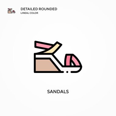 Sandals vektör simgesi. Modern vektör illüstrasyon kavramları. Düzenlemesi ve kişiselleştirmesi kolay.