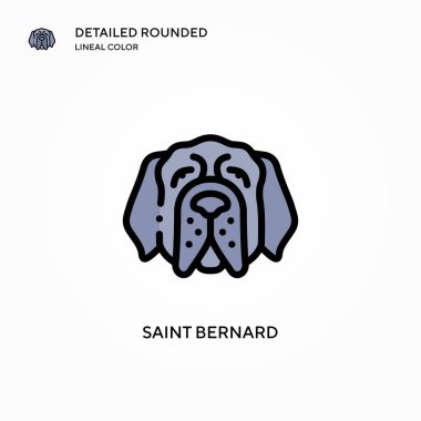 Saint Bernard vektör ikonu. Modern vektör illüstrasyon kavramları. Düzenlemesi ve kişiselleştirmesi kolay.