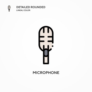 Mikrofon vektör simgesi. Modern vektör illüstrasyon kavramları. Düzenlemesi ve kişiselleştirmesi kolay.