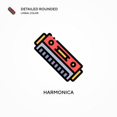 Mızıka vektör simgesi. Modern vektör illüstrasyon kavramları. Düzenlemesi ve kişiselleştirmesi kolay.