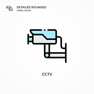 CCTV vektör simgesi. Modern vektör illüstrasyon kavramları. Düzenlemesi ve kişiselleştirmesi kolay.