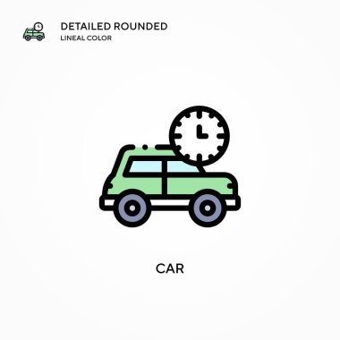 Araba vektör simgesi. Modern vektör illüstrasyon kavramları. Düzenlemesi ve kişiselleştirmesi kolay.