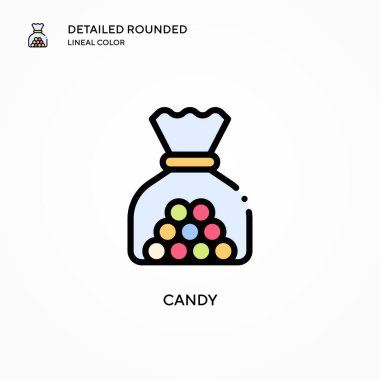 Şeker vektör simgesi. Modern vektör illüstrasyon kavramları. Düzenlemesi ve kişiselleştirmesi kolay.