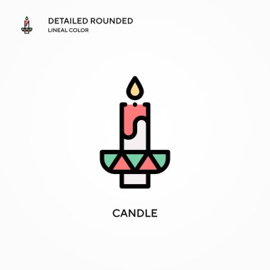 Mum vektör simgesi. Modern vektör illüstrasyon kavramları. Düzenlemesi ve kişiselleştirmesi kolay.