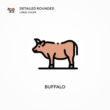 Buffalo vektör ikonu. Modern vektör illüstrasyon kavramları. Düzenlemesi ve kişiselleştirmesi kolay.