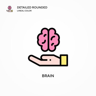 Beyin vektör simgesi. Modern vektör illüstrasyon kavramları. Düzenlemesi ve kişiselleştirmesi kolay.