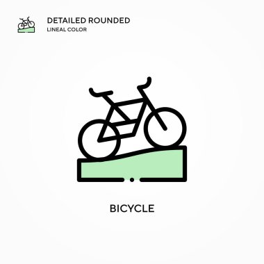 Bisiklet vektör simgesi. Modern vektör illüstrasyon kavramları. Düzenlemesi ve kişiselleştirmesi kolay.