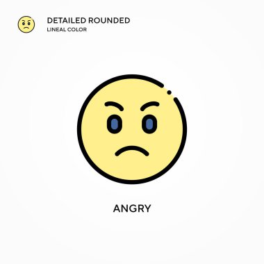 Kızgın vektör ikonu. Modern vektör illüstrasyon kavramları. Düzenlemesi ve kişiselleştirmesi kolay.