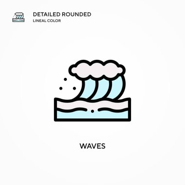 Dalga vektör simgesi. Modern vektör illüstrasyon kavramları. Düzenlemesi ve kişiselleştirmesi kolay.