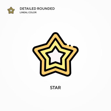 Yıldız vektör simgesi. Modern vektör illüstrasyon kavramları. Düzenlemesi ve kişiselleştirmesi kolay.