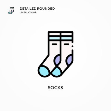 Çorap vektör ikonu. Modern vektör illüstrasyon kavramları. Düzenlemesi ve kişiselleştirmesi kolay.