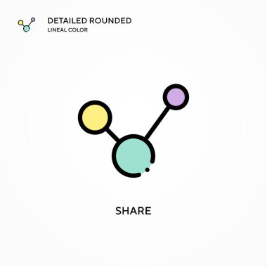 Vektör simgesini paylaş. Modern vektör illüstrasyon kavramları. Düzenlemesi ve kişiselleştirmesi kolay.