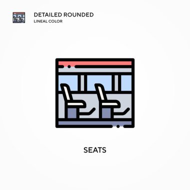Koltuk vektör simgesi. Modern vektör illüstrasyon kavramları. Düzenlemesi ve kişiselleştirmesi kolay.