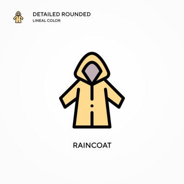 Yağmurluk vektör simgesi. Modern vektör illüstrasyon kavramları. Düzenlemesi ve kişiselleştirmesi kolay.