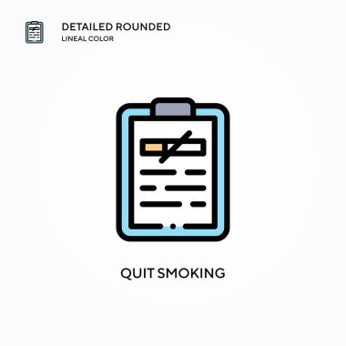Sigara içmeyi bırak vektör simgesi. Modern vektör illüstrasyon kavramları. Düzenlemesi ve kişiselleştirmesi kolay.