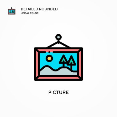Resim vektör simgesi. Modern vektör illüstrasyon kavramları. Düzenlemesi ve kişiselleştirmesi kolay.
