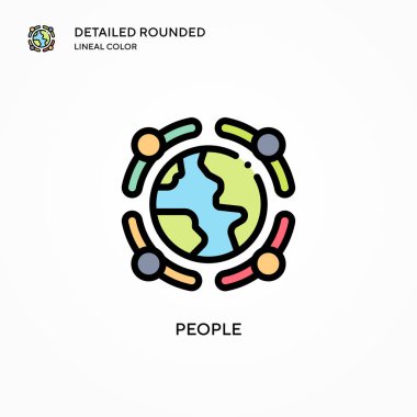 İnsanlar ikonu yönetir. Modern vektör illüstrasyon kavramları. Düzenlemesi ve kişiselleştirmesi kolay.