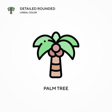 Palmiye ağacı vektör simgesi. Modern vektör illüstrasyon kavramları. Düzenlemesi ve kişiselleştirmesi kolay.
