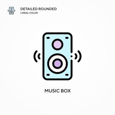 Müzik kutusu vektör simgesi. Modern vektör illüstrasyon kavramları. Düzenlemesi ve kişiselleştirmesi kolay.