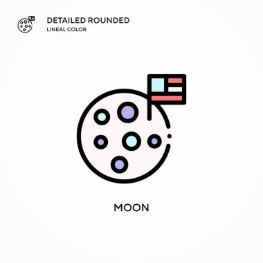 Ay vektör simgesi. Modern vektör illüstrasyon kavramları. Düzenlemesi ve kişiselleştirmesi kolay.