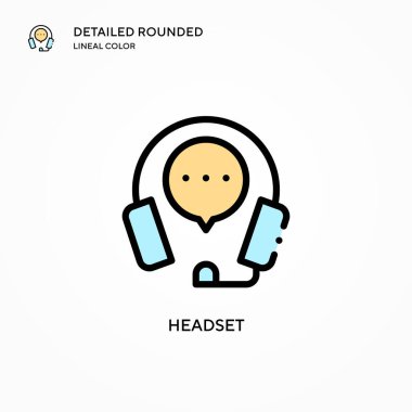 Kulaklık vektör simgesi. Modern vektör illüstrasyon kavramları. Düzenlemesi ve kişiselleştirmesi kolay.