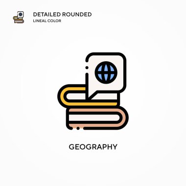 Coğrafya vektör simgesi. Modern vektör illüstrasyon kavramları. Düzenlemesi ve kişiselleştirmesi kolay.