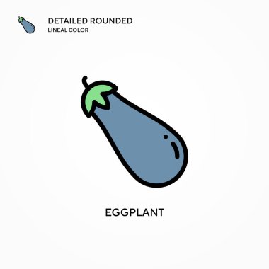 Patlıcan vektör simgesi. Modern vektör illüstrasyon kavramları. Düzenlemesi ve kişiselleştirmesi kolay.