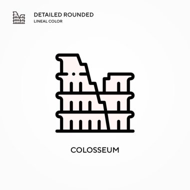 Kolezyum vektör simgesi. Modern vektör illüstrasyon kavramları. Düzenlemesi ve kişiselleştirmesi kolay.