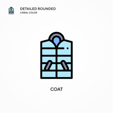 Ceket vektör simgesi. Modern vektör illüstrasyon kavramları. Düzenlemesi ve kişiselleştirmesi kolay.