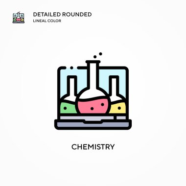 Kimya vektör simgesi. Modern vektör illüstrasyon kavramları. Düzenlemesi ve kişiselleştirmesi kolay.