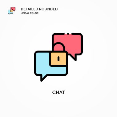 Sohbet vektörü simgesi. Modern vektör illüstrasyon kavramları. Düzenlemesi ve kişiselleştirmesi kolay.