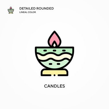 Mum vektör simgesi. Modern vektör illüstrasyon kavramları. Düzenlemesi ve kişiselleştirmesi kolay.
