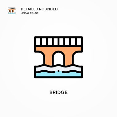Köprü vektör simgesi. Modern vektör illüstrasyon kavramları. Düzenlemesi ve kişiselleştirmesi kolay.
