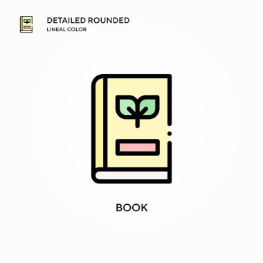 Kitap vektör simgesi. Modern vektör illüstrasyon kavramları. Düzenlemesi ve kişiselleştirmesi kolay.