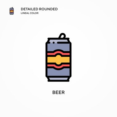 Bira vektör simgesi. Modern vektör illüstrasyon kavramları. Düzenlemesi ve kişiselleştirmesi kolay.