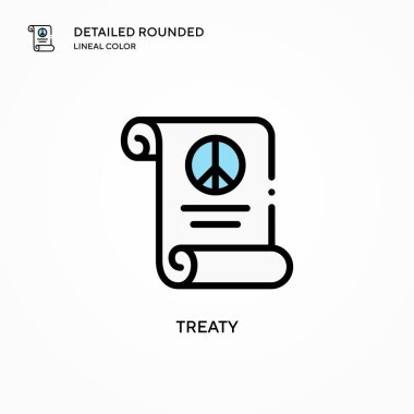 Antlaşma vektör simgesi. Modern vektör illüstrasyon kavramları. Düzenlemesi ve kişiselleştirmesi kolay.