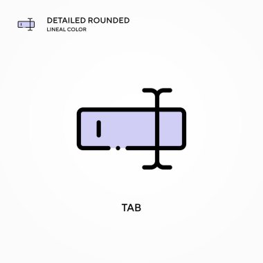 Sekme vektör simgesi. Modern vektör illüstrasyon kavramları. Düzenlemesi ve kişiselleştirmesi kolay.