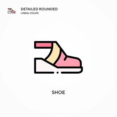 Ayakkabı vektör simgesi. Modern vektör illüstrasyon kavramları. Düzenlemesi ve kişiselleştirmesi kolay.