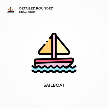Yelkenli vektör simgesi. Modern vektör illüstrasyon kavramları. Düzenlemesi ve kişiselleştirmesi kolay.