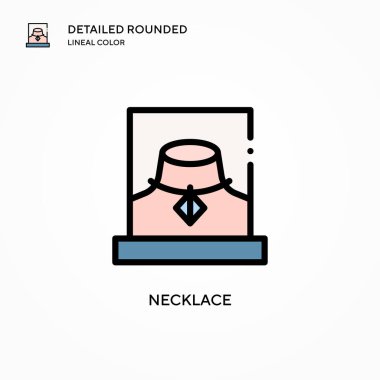 Kolye vektör simgesi. Modern vektör illüstrasyon kavramları. Düzenlemesi ve kişiselleştirmesi kolay.