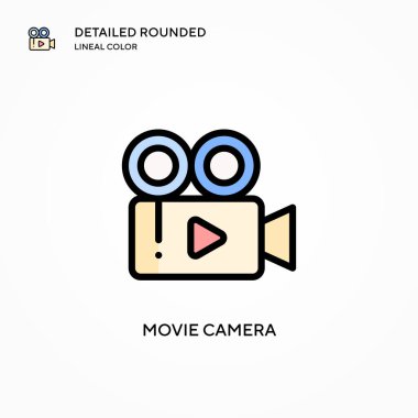 Kamera vektör simgesi. Modern vektör illüstrasyon kavramları. Düzenlemesi ve kişiselleştirmesi kolay.