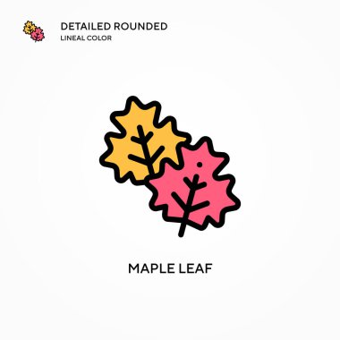 Akçaağaç yaprağı vektör simgesi. Modern vektör illüstrasyon kavramları. Düzenlemesi ve kişiselleştirmesi kolay.