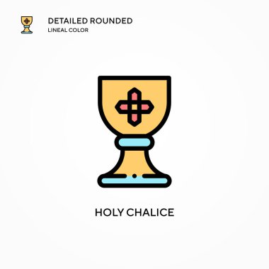 Kutsal Kadeh vektör ikonu. Modern vektör illüstrasyon kavramları. Düzenlemesi ve kişiselleştirmesi kolay.