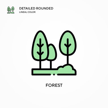 Orman vektör simgesi. Modern vektör illüstrasyon kavramları. Düzenlemesi ve kişiselleştirmesi kolay.