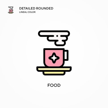 Yiyecek vektör simgesi. Modern vektör illüstrasyon kavramları. Düzenlemesi ve kişiselleştirmesi kolay.
