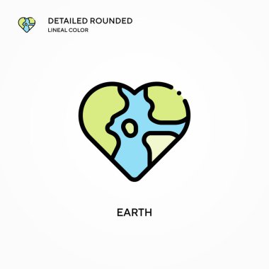 Dünya vektör simgesi. Modern vektör illüstrasyon kavramları. Düzenlemesi ve kişiselleştirmesi kolay.