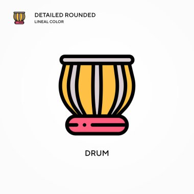 Davul vektör simgesi. Modern vektör illüstrasyon kavramları. Düzenlemesi ve kişiselleştirmesi kolay.