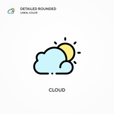 Bulut vektör simgesi. Modern vektör illüstrasyon kavramları. Düzenlemesi ve kişiselleştirmesi kolay.